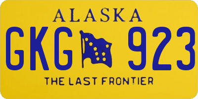 AK license plate GKG923