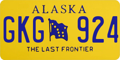 AK license plate GKG924