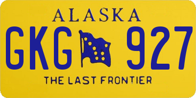 AK license plate GKG927