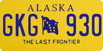AK license plate GKG930