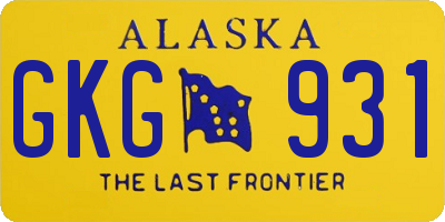 AK license plate GKG931