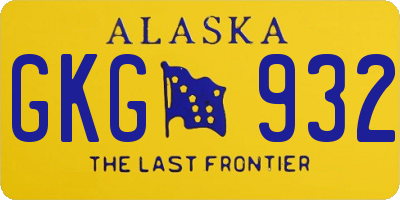 AK license plate GKG932