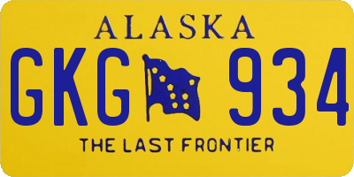 AK license plate GKG934