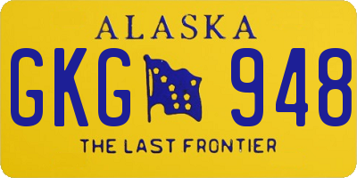AK license plate GKG948