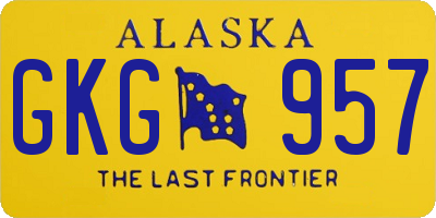 AK license plate GKG957
