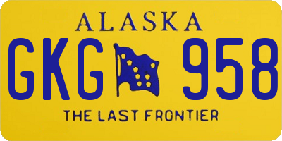 AK license plate GKG958