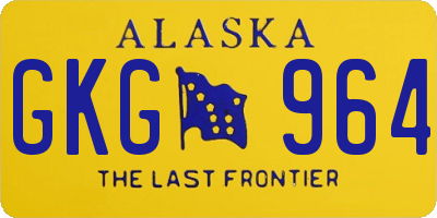 AK license plate GKG964