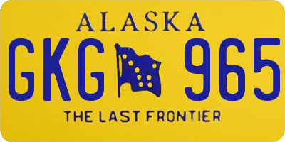 AK license plate GKG965
