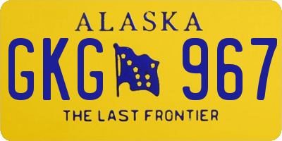 AK license plate GKG967