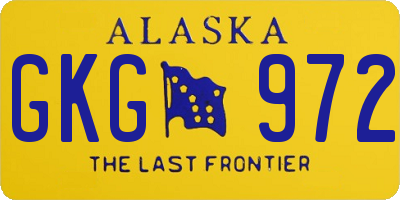 AK license plate GKG972