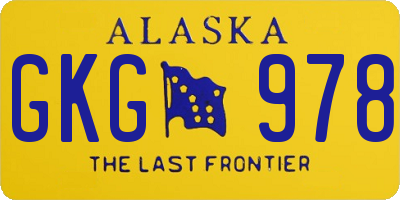 AK license plate GKG978