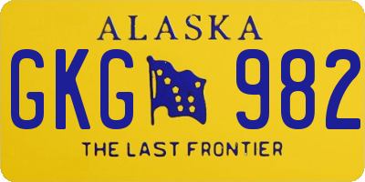 AK license plate GKG982