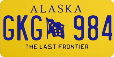 AK license plate GKG984