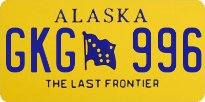 AK license plate GKG996