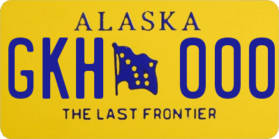AK license plate GKH000