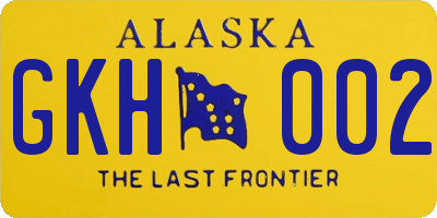 AK license plate GKH002