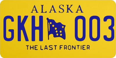 AK license plate GKH003