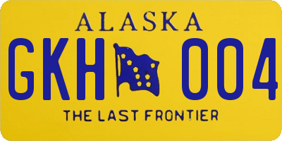 AK license plate GKH004
