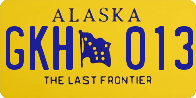 AK license plate GKH013