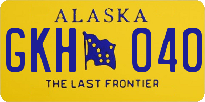 AK license plate GKH040