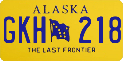 AK license plate GKH218