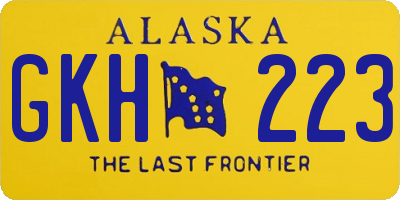 AK license plate GKH223