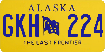 AK license plate GKH224