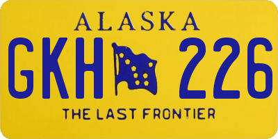 AK license plate GKH226