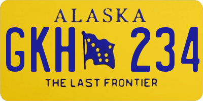 AK license plate GKH234
