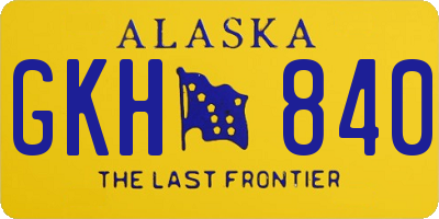 AK license plate GKH840