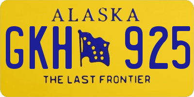 AK license plate GKH925