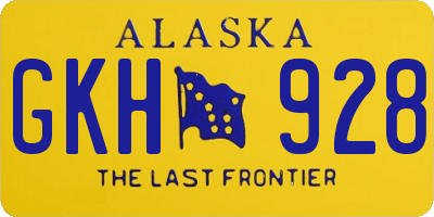 AK license plate GKH928