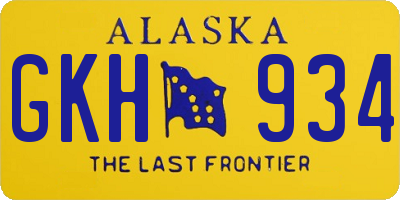 AK license plate GKH934