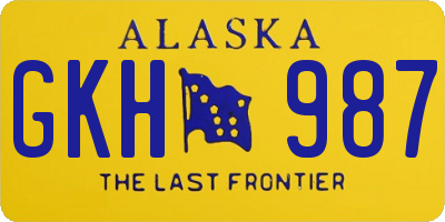 AK license plate GKH987