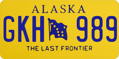 AK license plate GKH989