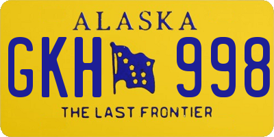 AK license plate GKH998