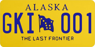 AK license plate GKI001