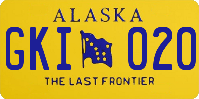 AK license plate GKI020