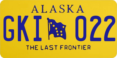 AK license plate GKI022