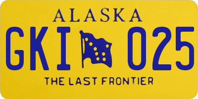 AK license plate GKI025