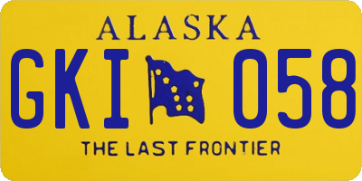 AK license plate GKI058