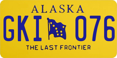 AK license plate GKI076