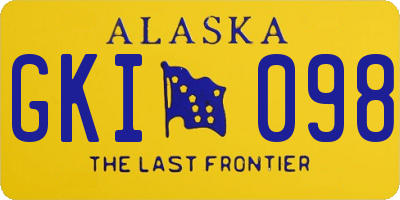 AK license plate GKI098