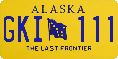 AK license plate GKI111