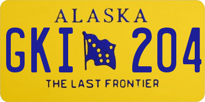 AK license plate GKI204