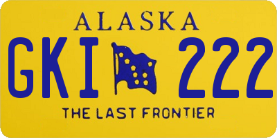 AK license plate GKI222