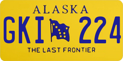 AK license plate GKI224