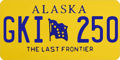 AK license plate GKI250