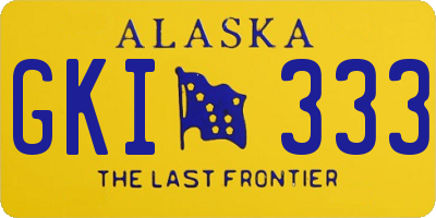 AK license plate GKI333