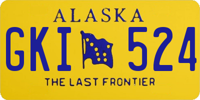 AK license plate GKI524